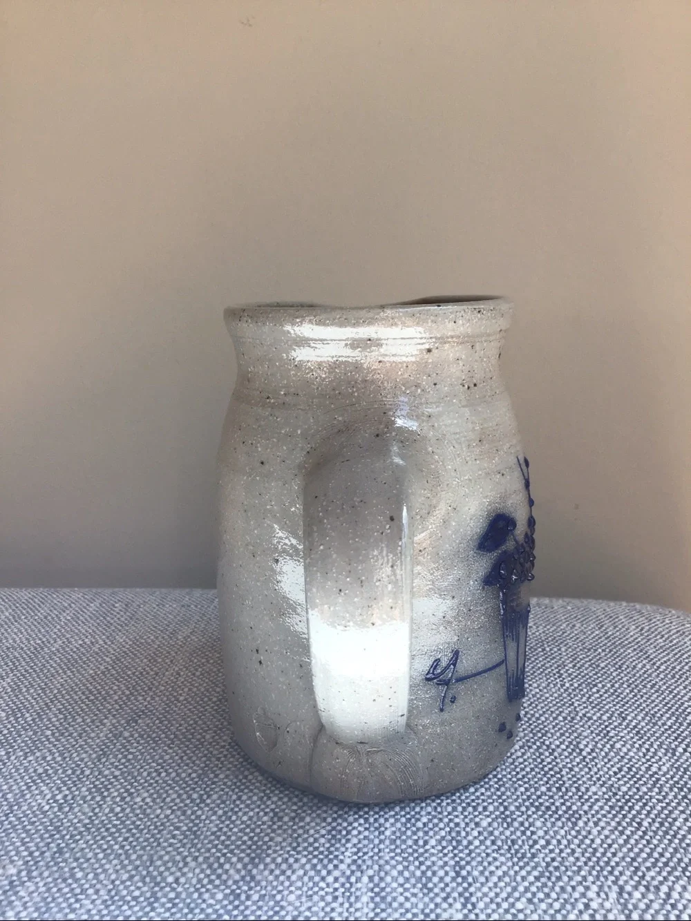 Salmon Falls 1993 Blueberry Basket Pottery Salt Glaze Stoneware Pitcher Handmade